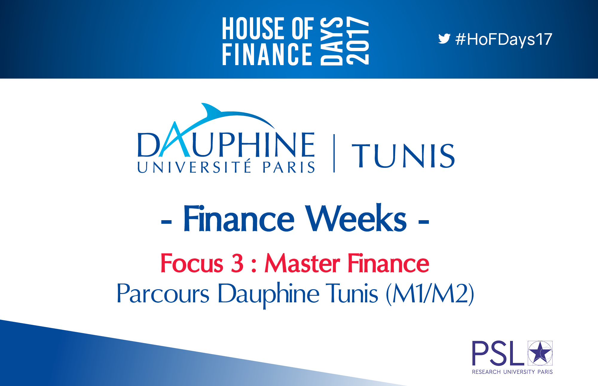 Focus 3 Master Finance Parcours Dauphine Tunis en 1ère et 2ème